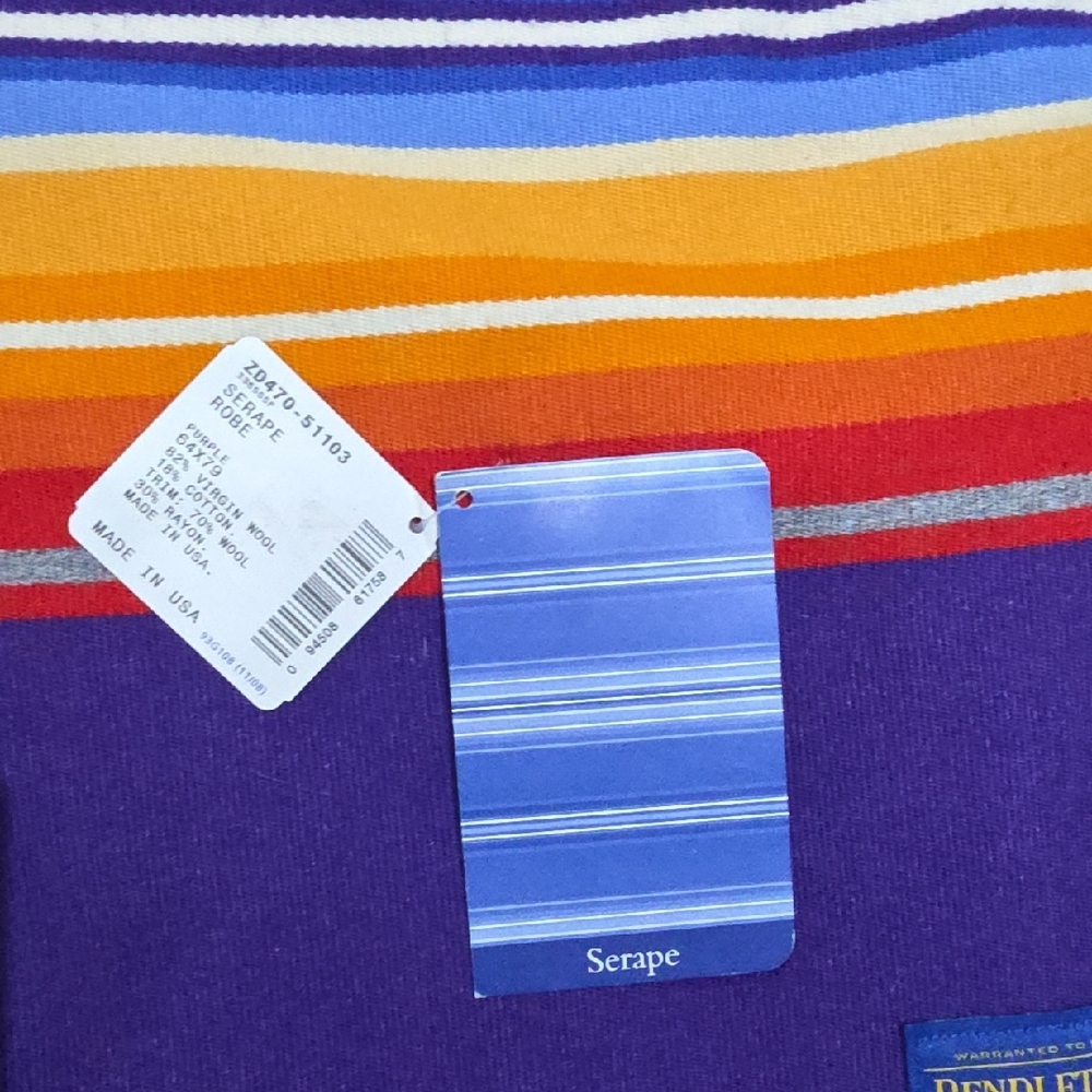 Pendleton Multicolor Striped Wool Blanket - Picture 2 of 4